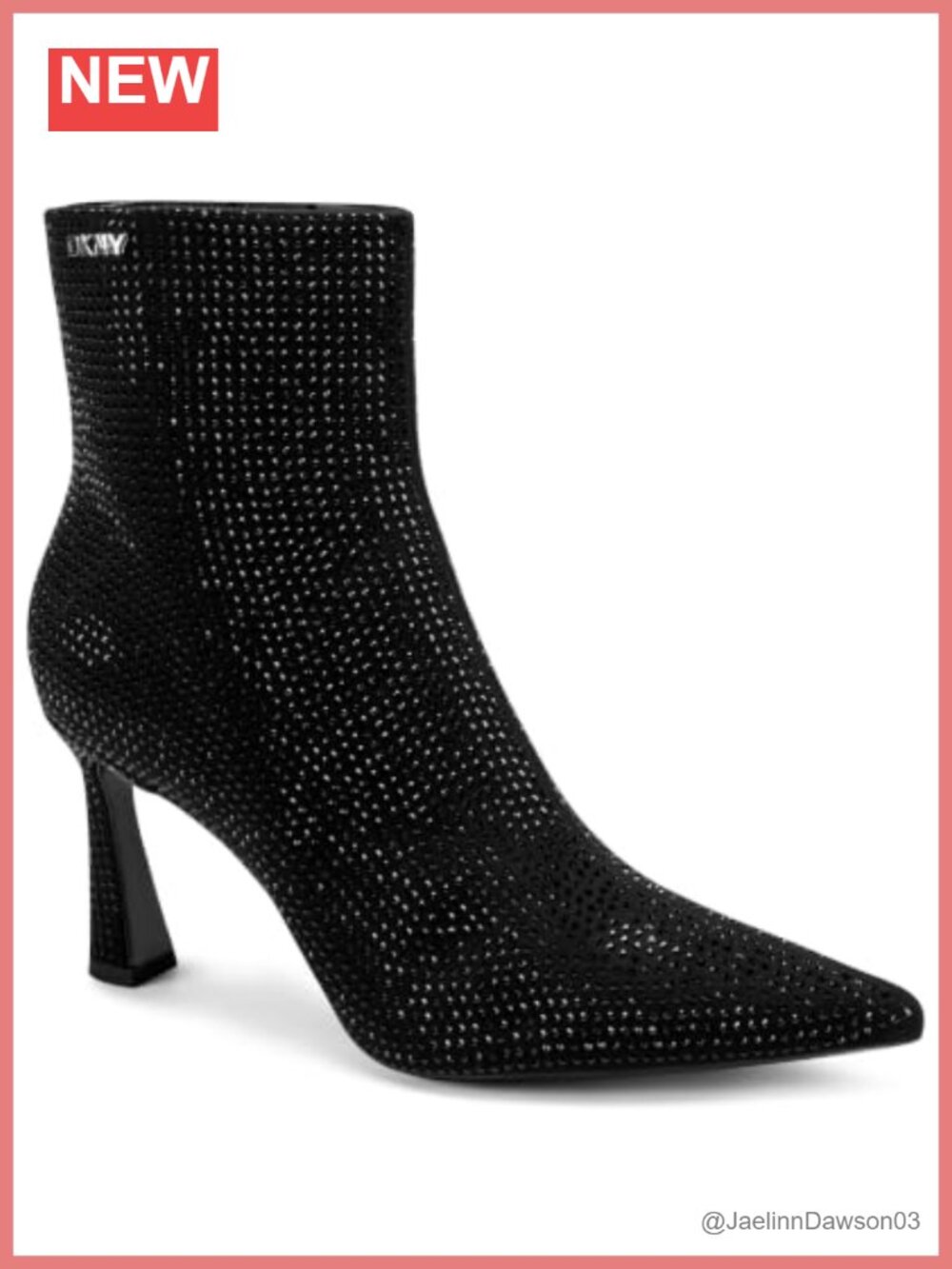 DKNY Cayden Heeled Bootie - Canvas Ankle Boots with Stiletto Heels